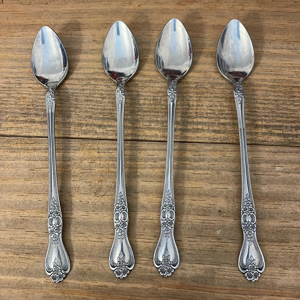 Stanley Roberts Rogers Stainless Steel PRECIOUS ROSE Korea VINTAGE Tea Spoons